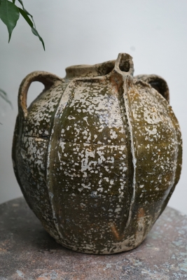french-antique-pottery-jug-nut-oil-jar-perigord-region-old-ceramic-jug-france-so-vintage-nz-1