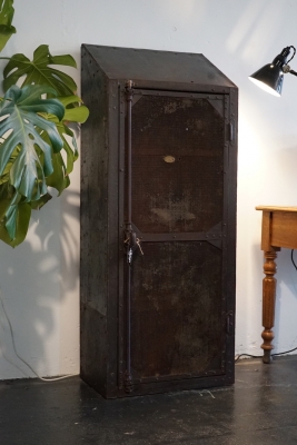 french-vintage-industrial-metal-cabinet-mesh-rivet-cremone-lock-nz